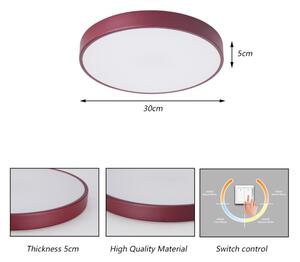 Brilagi - LED Stropní svítidlo POOL LED/36W/230V 3000/4000/6000K 30 cm burgundy