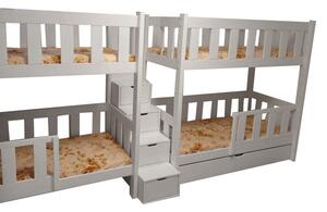 Patrová postel pro 4 osoby Bruník Barva: bezbarvý lak, Velikost matrace: 180x90 cm, Úložný prostor: ne