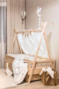 Dětská postel Teepee 140x80 cm s šuplíkem, přírodní Úchyt šuplíku: frézovaný, Počet šuplíků: 2 šuplíky, Délka zábrany: do 1/2 postele