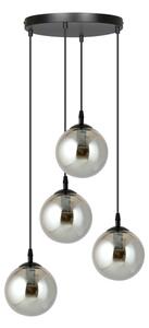 Lustr na lanku COSMO 4xE14/10W/230V pr. 40 cm černá/šedá