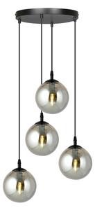 Lustr na lanku COSMO 4xE14/10W/230V pr. 40 cm černá/šedá