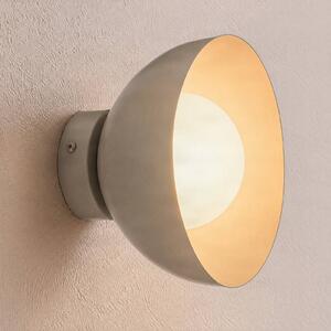 EMIBIG LIGHTING Nástěnné světlo Bibi K1, šedé, ocel/sklo, Ø 18 cm, stmívatelný, Hliník / šedá / zinek, Obývací pokoj / jídelna, Sklo, Moderní