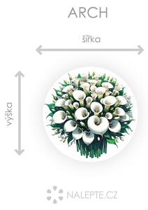 Bílé květiny arch 45 x 45 cm