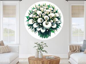 Bílé květiny arch 75 x 75 cm