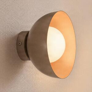 EMIBIG LIGHTING Nástěnné světlo Bibi K1, béžové, ocel/sklo, Ø 18 cm, stmívatelný, Krémová / jantar, Obývací pokoj / jídelna, Sklo, Moderní