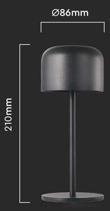 LED Solution Černá LED stolní nabíjecí lampa 210mm 1,5W IP54 10450