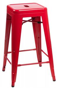 Barová židle Paris 66cm inspirovaná Tolix červená