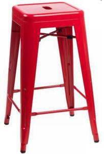 Barová židle PARIS 66 cm inspirovaná Tolix | červená