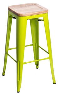 ArtD Barová židle Paris 75cm Dřevěná-Jasan zelená