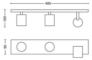 Philips 53093/48/12 - LED RGBW Stm. bodové svít. RUNNER 3xGU10/4,8W/230V chrom+DO