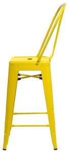 Barová židle Paris Back inspirovaná Tolix | žlutá