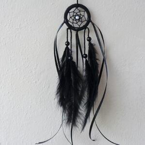 Filcové šití, Lapač snů černý, průměr 4 cm, 0414