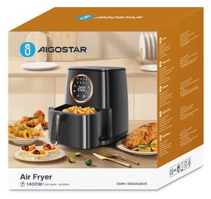 Aigostar - Horkovzdušná fritéza 1400W/230V 4,2l černá