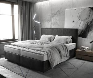 DELIFE Boxspring postel Dream-Well 180x200 cm mikrovlákno antracitová vintage s matrací a topperem