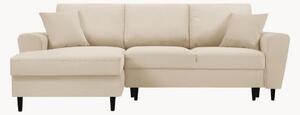 Čtyřmístná rohová rozkládací pohovka s úložným prostorem Kyoto Beige & Black II