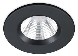 Trio Leuchten 650710132 ZAGROS - LED podhledové stmívatelné svítidlo do koupelny Ø 8,5cm, 5,5W, 3000K, IP65, černá (Zápustné svítidlo do sádrokartonu vhodné do koupelny)