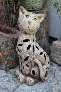Bureš svícen Kočka kámoška keramický zdobený 40 cm