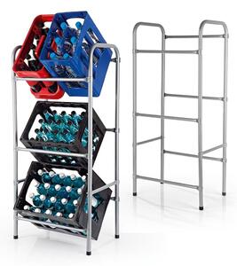 EASYmaxx Kovový regál na bedýnky s nápoji pro 3 bedýnky, sada 2 ks