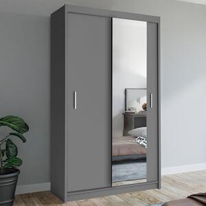 Šatní skříň MIAMI se zrcadlem | 120 cm | šedá | 3 varianty vnitřního uspořádání | POUZE U NÁS