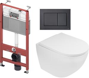 Sada záchodová mísa Oltens Hamnes Stille 42021000, podomítkový WC modul Tece Base 9400407, 9240407, 45109000