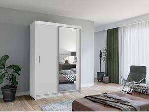 Šatní skříň MIAMI se zrcadlem | 150 cm | bílá | 4 varianty vnitřního uspořádání | POUZE U NÁS