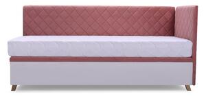 ArtIdz Čalouněná postel SOLO - FIDO | růžová 80 x 200 cm Barva: Růžová, Provedení: pravé