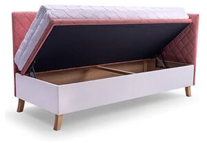 Čalouněná postel SOLO - FIDO | růžová 80 x 200 cm Barva: Růžová, Provedení: pravé