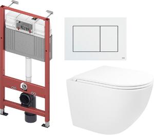 Sada záchodová mísa Oltens Hamnes Stille 42021000, podomítkový WC modul Tece Base 9400407, 45100000, 9.240.400