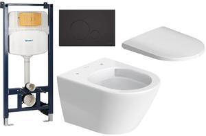 Sada záchodová mísa Duravit D-Neo 25880900001, podomítkový WC modul Duravit DuraSystem WD1029000000, 0021690000, WD5010031000