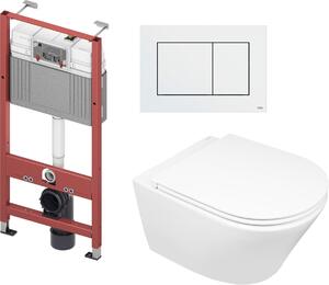 Sada záchodová mísa Oltens Jog 42001000, podomítkový WC modul Tece Base 9400407, 45102000, 9.240.400