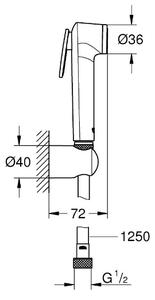 Grohe Tempesta sada bidetové hlavice na stěnu Hard Graphite 27513A01