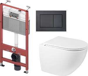 Sada podomítkový WC modul Tece Base 9400407, záchodová mísa Oltens Hamnes 42513000, 9240407, 45100000