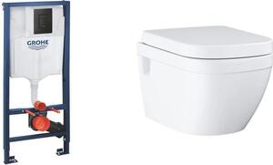 Sada podomítkový WC modul se splachovacím tlačítkem Grohe Solido 38811KF0, záchodová mísa Grohe Euro Ceramic 39538000, 39330002