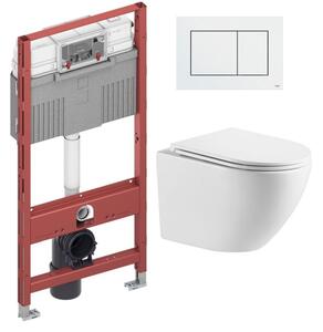 Sada podomítkový WC modul Tece Profil 9300302, WC mísa se sedátkem s pomalým sklápěním Omnires Ottawa OTTAWAMWBP, 9.240.400