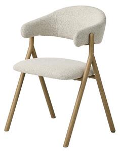 Krémové/v přírodní barvě čalouněné jídelní křeslo s područkami Frances – Unique Furniture