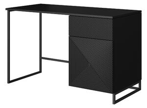 Psací stůl Asha 120 cm - černý mat / černý kovový rám