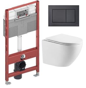 Sada podomítkový WC modul Tece Profil 9300302, WC mísa se sedátkem s pomalým sklápěním Omnires Ottawa OTTAWAMWBP, 9240407