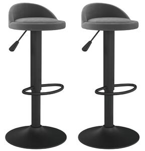 Barové stoličky 2 ks tmavě šedé samet