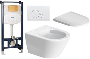 Sada záchodová mísa Duravit D-Neo 25880900001, podomítkový WC modul Duravit DuraSystem WD1029000000, 0021690000, WD5010011000