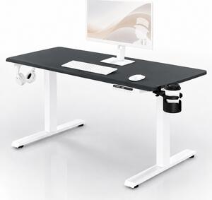 Elektrický stůl s nastavitelnou výškou ergonomický bílo-antracitový,1400x700 mm: ARIA