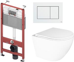 Sada záchodová mísa Oltens Hamnes Kort Stille 42524000, podomítkový WC modul Tece Base 9400407, 45111000, 9.240.400