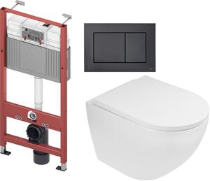 Sada podomítkový WC modul Tece Base 9400407, záchodová mísa Oltens Hamnes 42013000, 9240407, 45109000