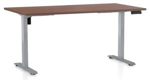 Výškově nastavitelný stůl OfficeTech B, 140 x 80 cm - šedá podnož Barva: Třešeň