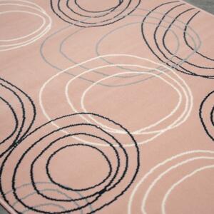 Kusový koberec Kruhy powder pink 80x150 cm