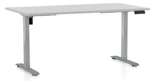 Výškově nastavitelný stůl OfficeTech B, 140 x 80 cm - šedá podnož Barva: Světle šedá