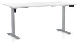 Výškově nastavitelný stůl OfficeTech B, 140 x 80 cm - šedá podnož Barva: Světle šedá