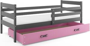 BMS Group Dětská postel s úložným prostorem ERYK grafit Velikost postele: 200x90 cm, Barva šuplíku: Růžová