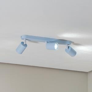 Stropní bodové světlo Livia, světle modré, 52 cm, 3-bodové, kov, GU10