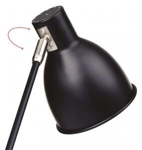 Emos Z7606 Edward - Černá stojací lampa s dřevěným prvkem, 1 x E27, 150cm (Černá stojací lampa nejen do obýváku)