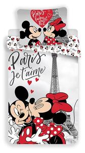 JERRY FABRICS Povlečení Mickey a Minnie Paříž Eiffelova věž Bavlna 140/200, 70/90 cm